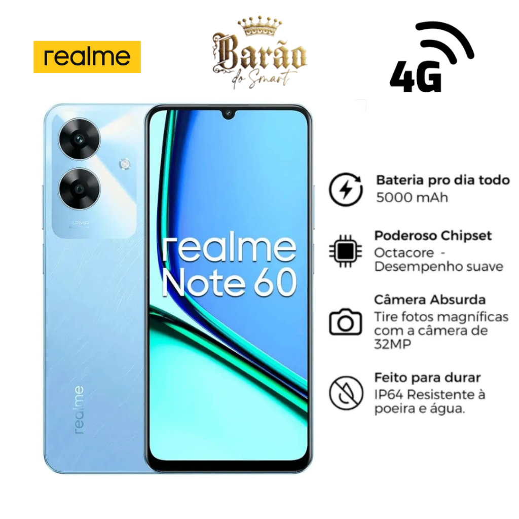 Realme Note 60 | Novo Lacrado | Produto Original | Garantia 12