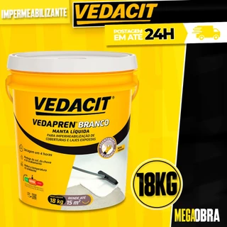 Manta Liquida Vedacit Acrilica Impermeabilizante Vedapren para Laje Exposta Branco 18 kg