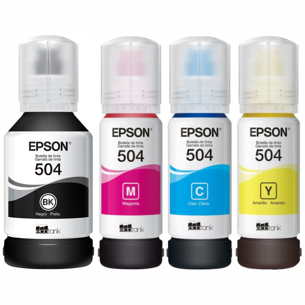 Kit Tinta Refil T 504 - Kit 4 Cores