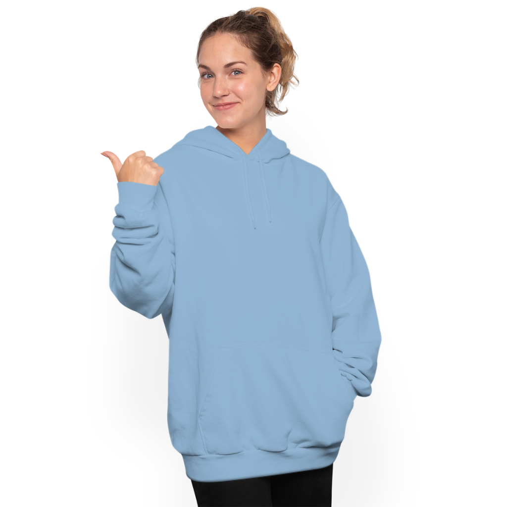 Moletom Liso Masculino E Feminino Blusa De Frio Canguru Azul Bebe
