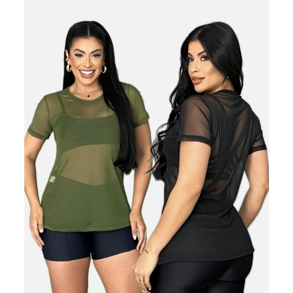 Blusa Feminina de Tule Transparente