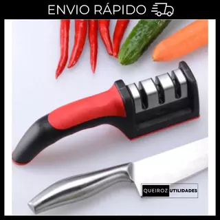 Afiador De Faca 3 Estágios Amolador Profissional Ferramenta Com Afiação Rápida Em Aço Inoxidável Promoção em Oferta na Shopee