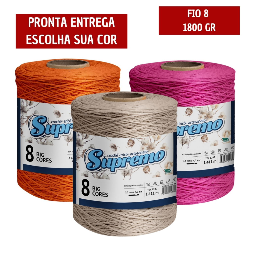 Barbante Supremo Big Cores N° 8 - 1,8kg | Shopee Brasil