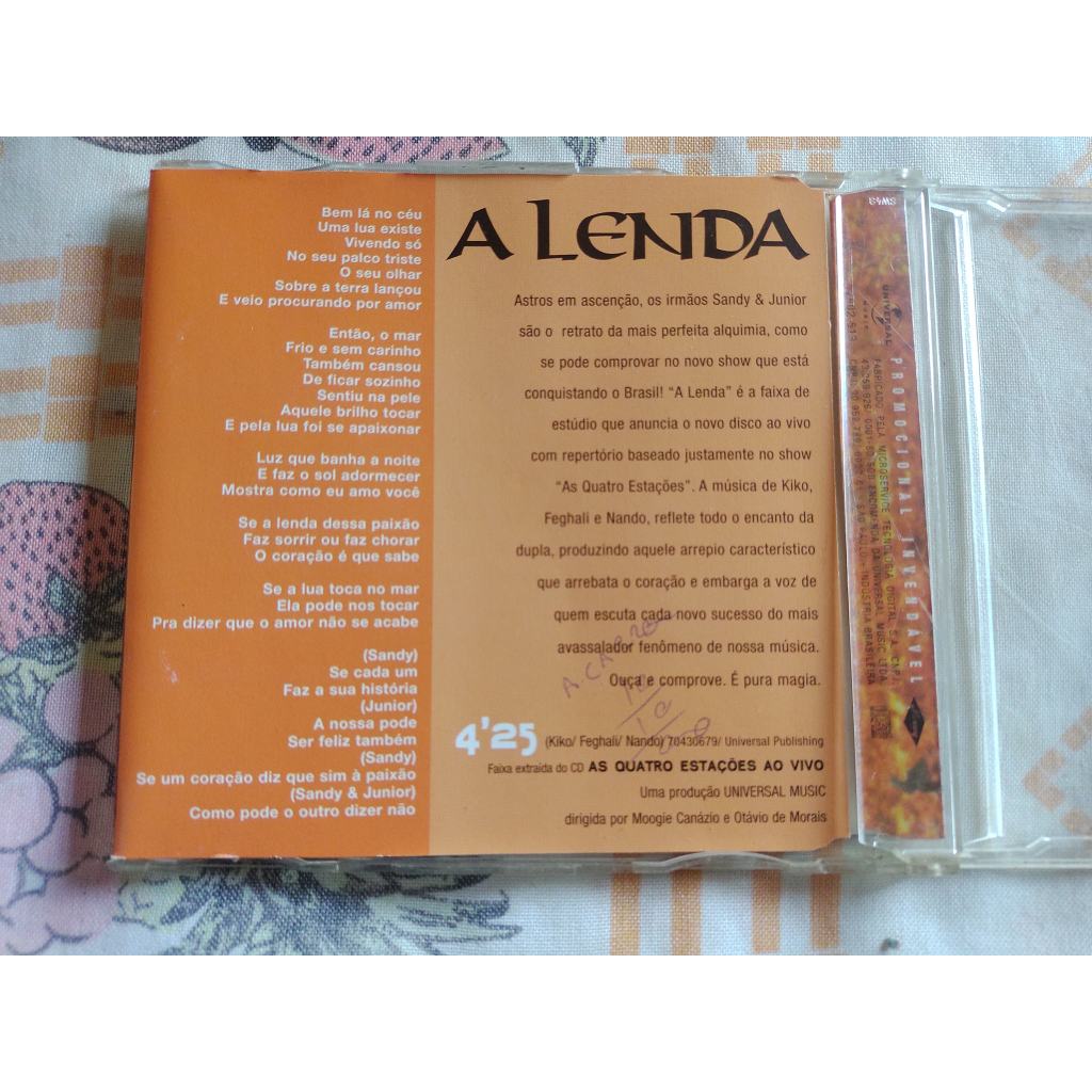 Sandy & Junior - Cd Single Promo A Lenda Raríssimo | Shopee Brasil