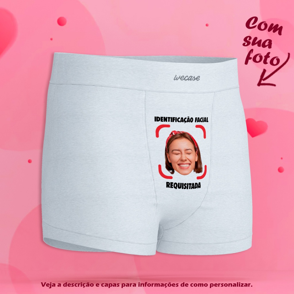Cueca Personalizada com Foto Reconhecimento Facial Presente Dia dos ...