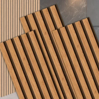 10 Placas Autocolante Revestimento De Parede Ripado Premium