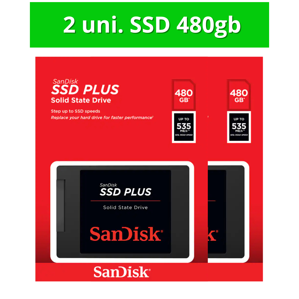 SSD 480GB/240GB/1TB Sandisk Plus ORIGINAL Case Hd Externo Exbom