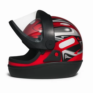 Capacete Moto Masculino San Marino Automático Vermelho Brilhante