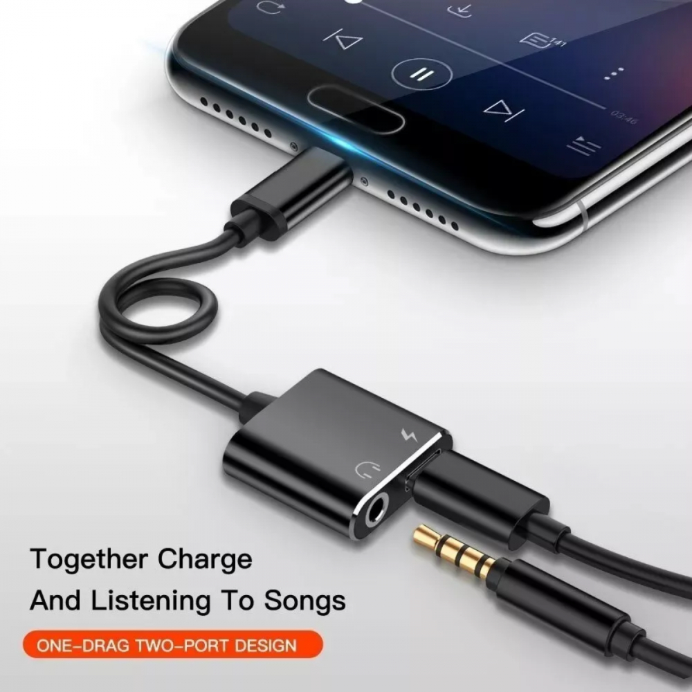Adaptador 2 em 1 TIPO-C para P2 Áudio com Carregador 3.5mm | Shopee Brasil