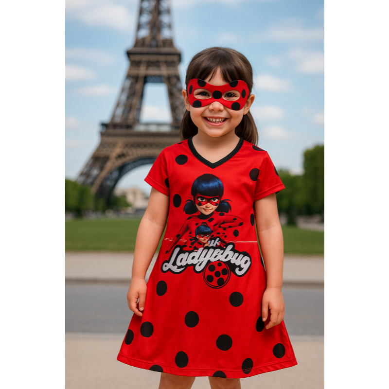 FANTASIA INFANTIL LADY BUG VESTIDO MENINAS ANIVERÁRIOS FESTAS CARNAVAL ...