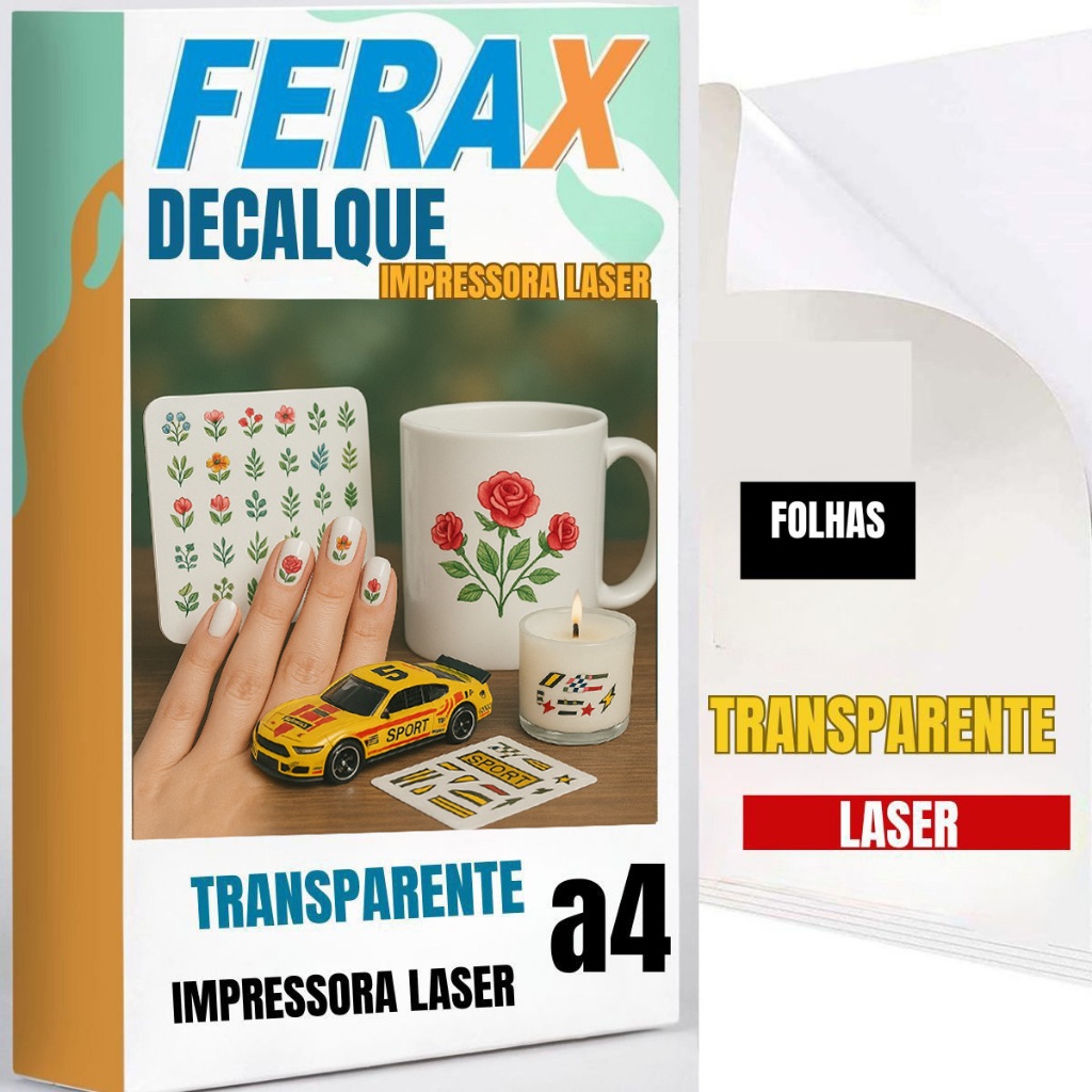 Decalque Transparente Gomado Transfer Ferax Folhas papel decalque A4 ...