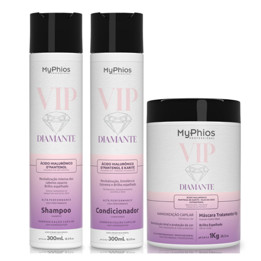 Myphios Vip Diamante Kit Sh + Cond + Masc 1kg - Harmonização Capilar ...