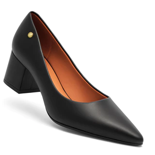 Scarpin Vizzano Salto Médio Bloco Sapato Confortável Preto 1220.315 em Oferta na Shopee