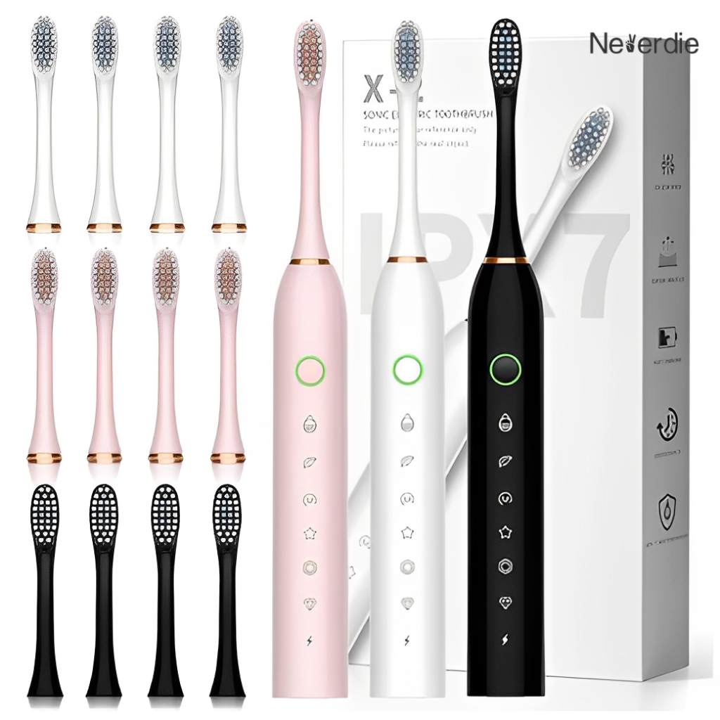 Escova De Dentes Elétrica IPX7 Com Cabeça Substituivel inteligente Ultrassônico À Prova D'água