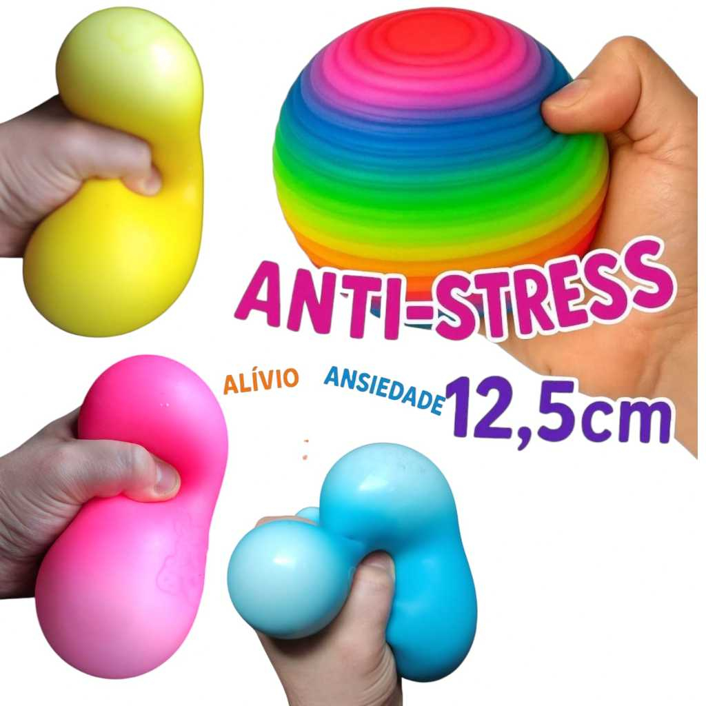 Kit 2 Bolas Anti-Stress Alívio de Estresse Ansiedade Relaxante Macia C ...