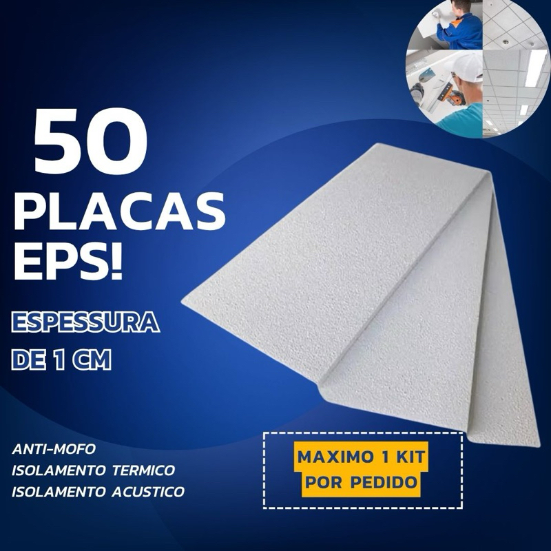 Placa de Isopor EPS para forros e teto 100X500 1CM DE ESPESSURA - ANTI ...