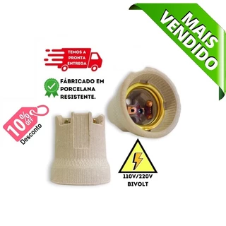 KIT 50 SOQUETE PORCELANA E27 CÔNICO - TOP !
