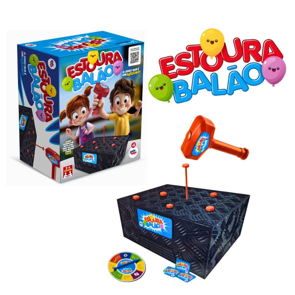 huraito toybox Jogo Estoura Balao PakitoysTabuleiro Interativo Divertido