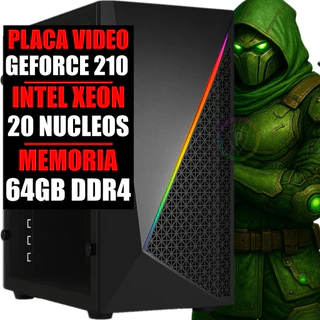 Pc Gamer Intel Xeon 20 Núcleos / 64gb Ddr4 / GeForce 210 / Ssd 480gb