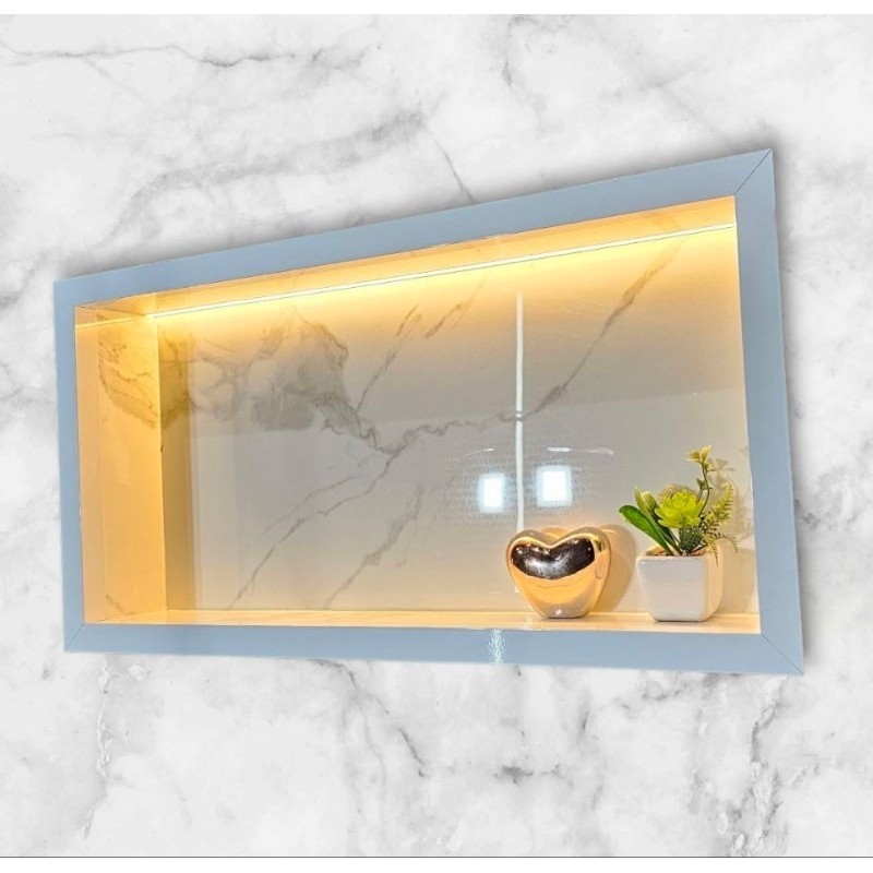 Nicho Porcelanato Com Iluminação LED de Embutir Para Banheiro Suporte ...