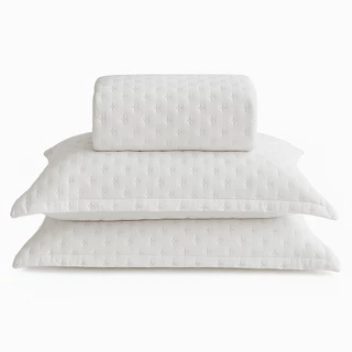 Kit Cobre Leito Colcha casal 3 peças Dupla Face Ponto Cruz 300 fios