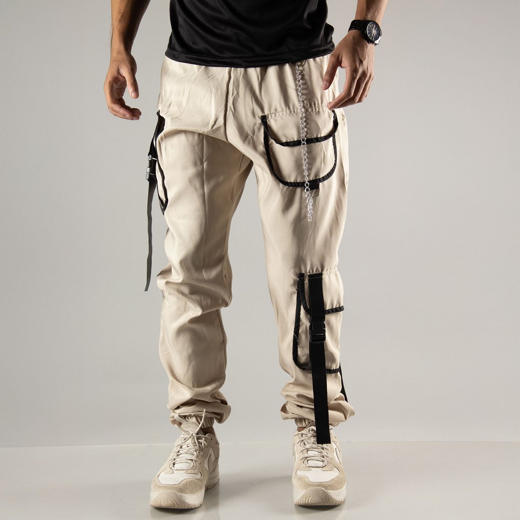 Calça Cargo Jogger Estilo Masculina e Feminina com Bolsos Laterais