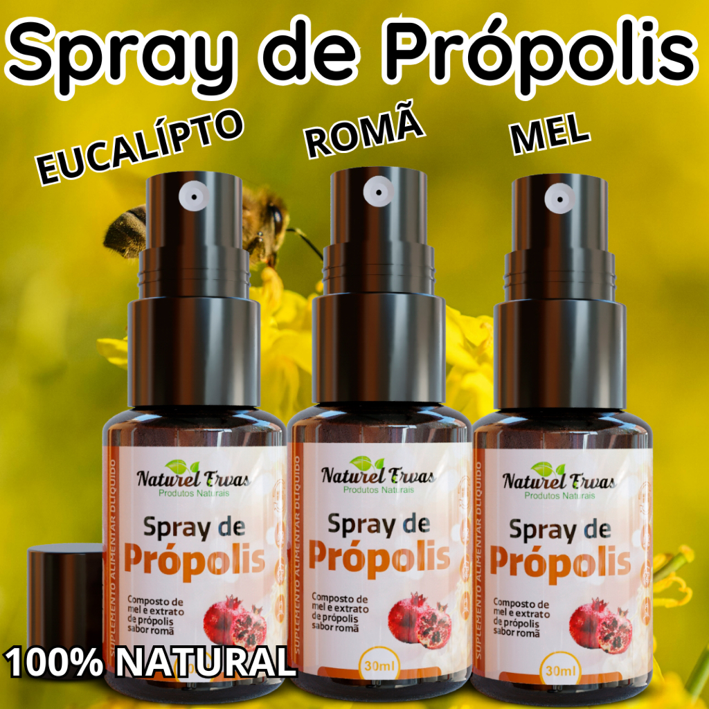 Spray de Própolis com Mel sabor Romã da Natural Ervas | Garganta ...