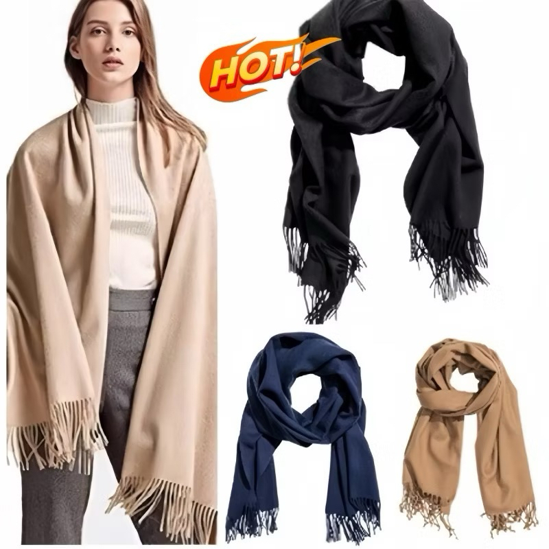 Cachecol Feminino De Inverno Com Franja | Shopee Brasil