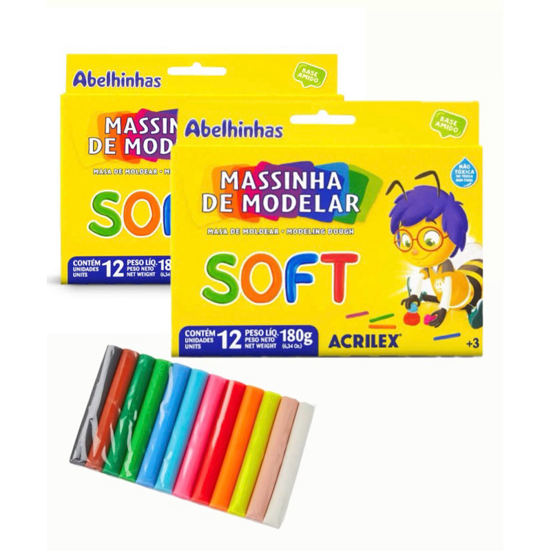 Massinha de Modelar- 2 caixas 12 cores | Shopee Brasil