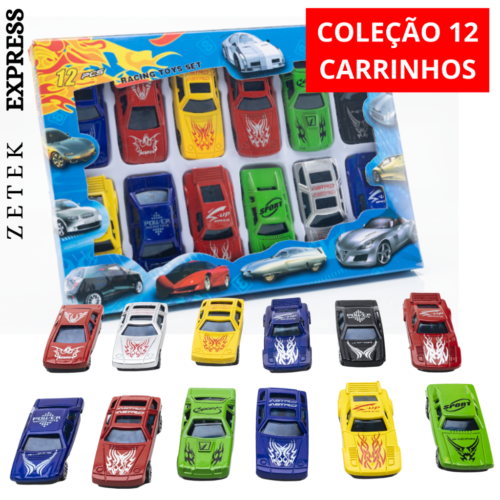 Kit Carrinhos Coleção 12 Peças Brinquedo Crianças Brincar Presente ...