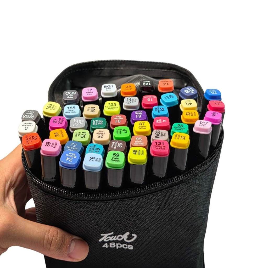 Canetas Coloridas Kit 36 ou 48 Cores Touch Ponta Dupla – Marcador ...