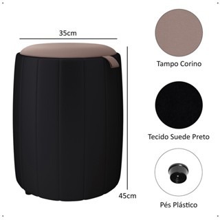 Kit 2 Puff gourmet Puffe Esther banqueta para sentar banquinho Quarto ...