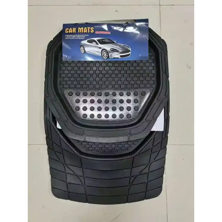 Tapete bandeja borracha preto 4 Peças universal luxo