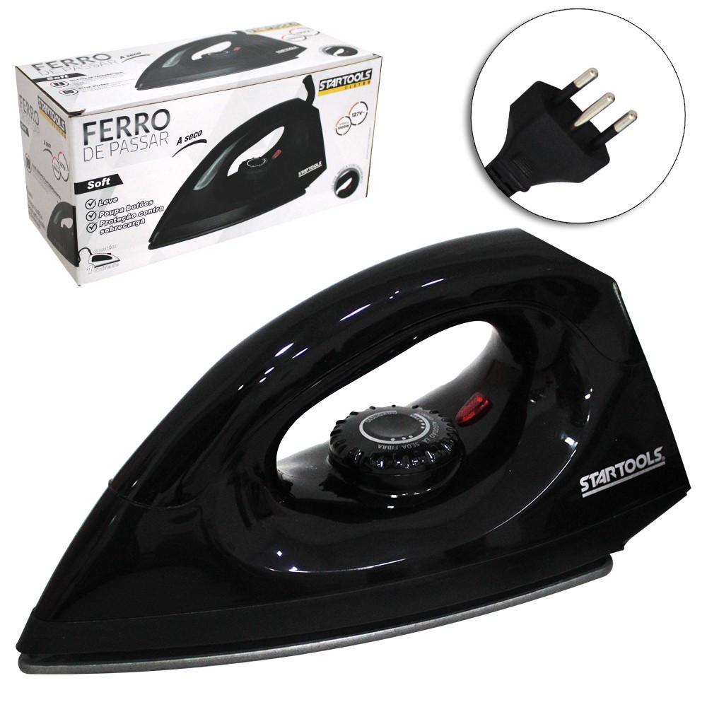 Ferro De Passar Roupas A Vapor A Seco Soft Premium 127V OU 220V 1000W ...