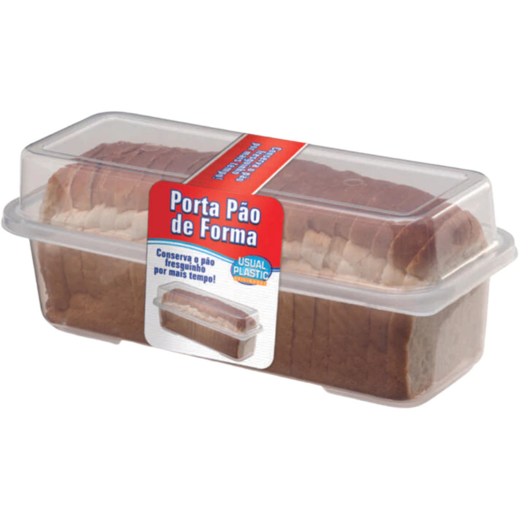 Porta Pão de Forma 3,3L Retangular com Tampa 33x15x15 Transp