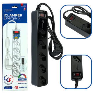 Filtro De Linha DPS Iclamper 5 Tomada 10A com Tecnologia e Proteção LCF