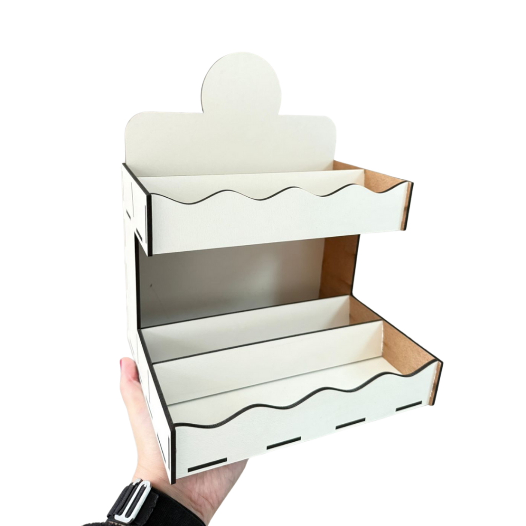 Expositor para Doces em Mdf 3mm Branco 20x17x25,5 cm com degrau e ...