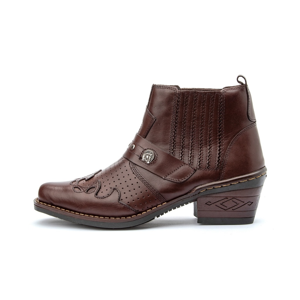 Botina Masculina Couro Texana Country Trabalho Rural | Shopee Brasil