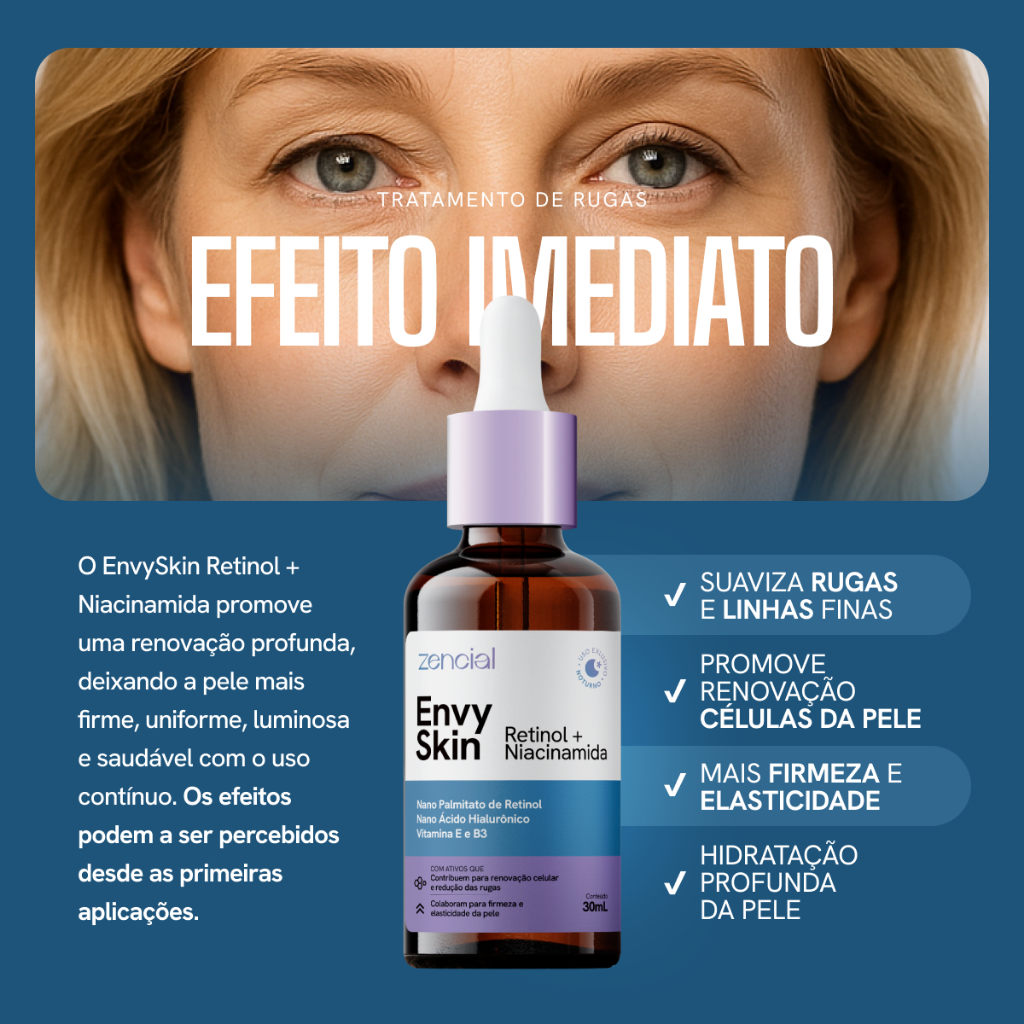 Zencial Sérum Retinol e B3 | Reduz Rugas, Linhas Finas e Manchas