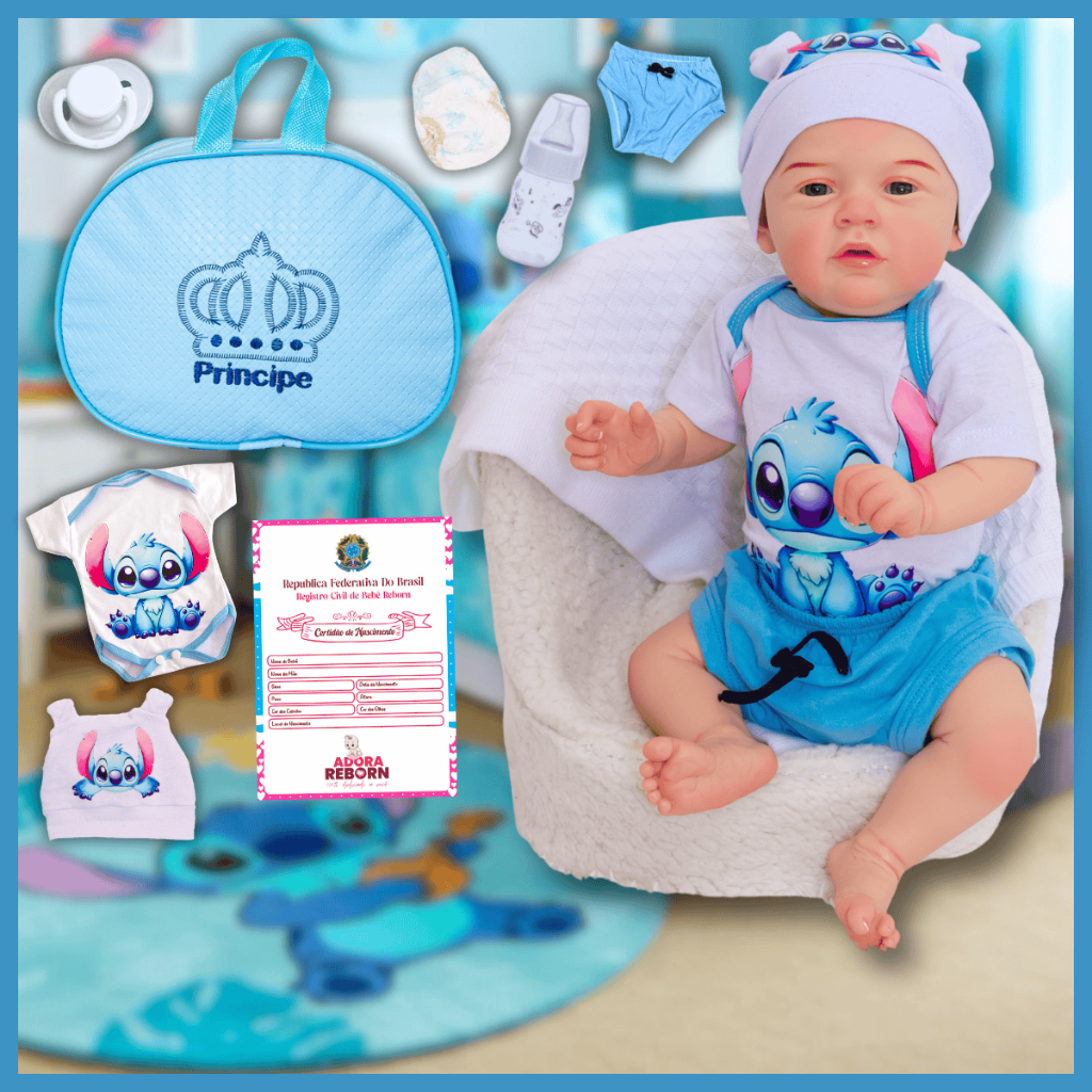 Bebê Reborn Menino Boneco Original Realista de Silicone Pode Dar Banho e Bolsa Maternidade