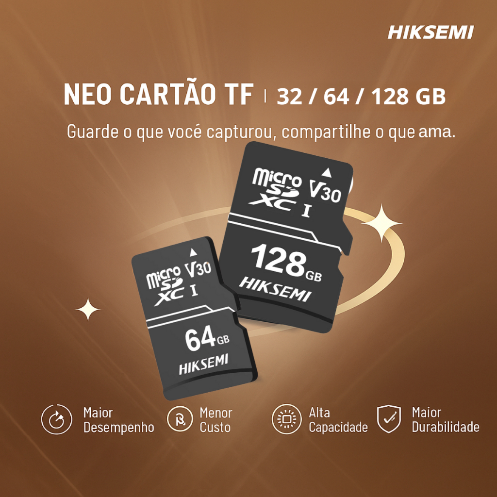 Cartão de Memória 32GB 64GB 128GB MicroSDHC MicroSDXC e UHS-I Neo