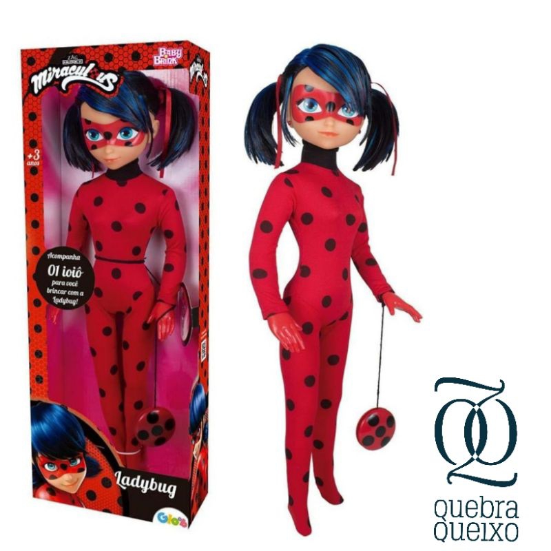 Boneca Lady Bug 55cm com ioiô Miraculous Original Babybrink | Shopee Brasil