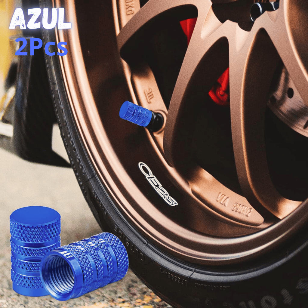 kit 2 Tampinha Tampas Da Válvula De Pneu Bico Metal Alumínio Carro ...