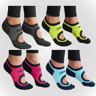 Kit 4 pares Meia Sapatilha Pilates Fitness Antiderrapante Sem Costura Atacado