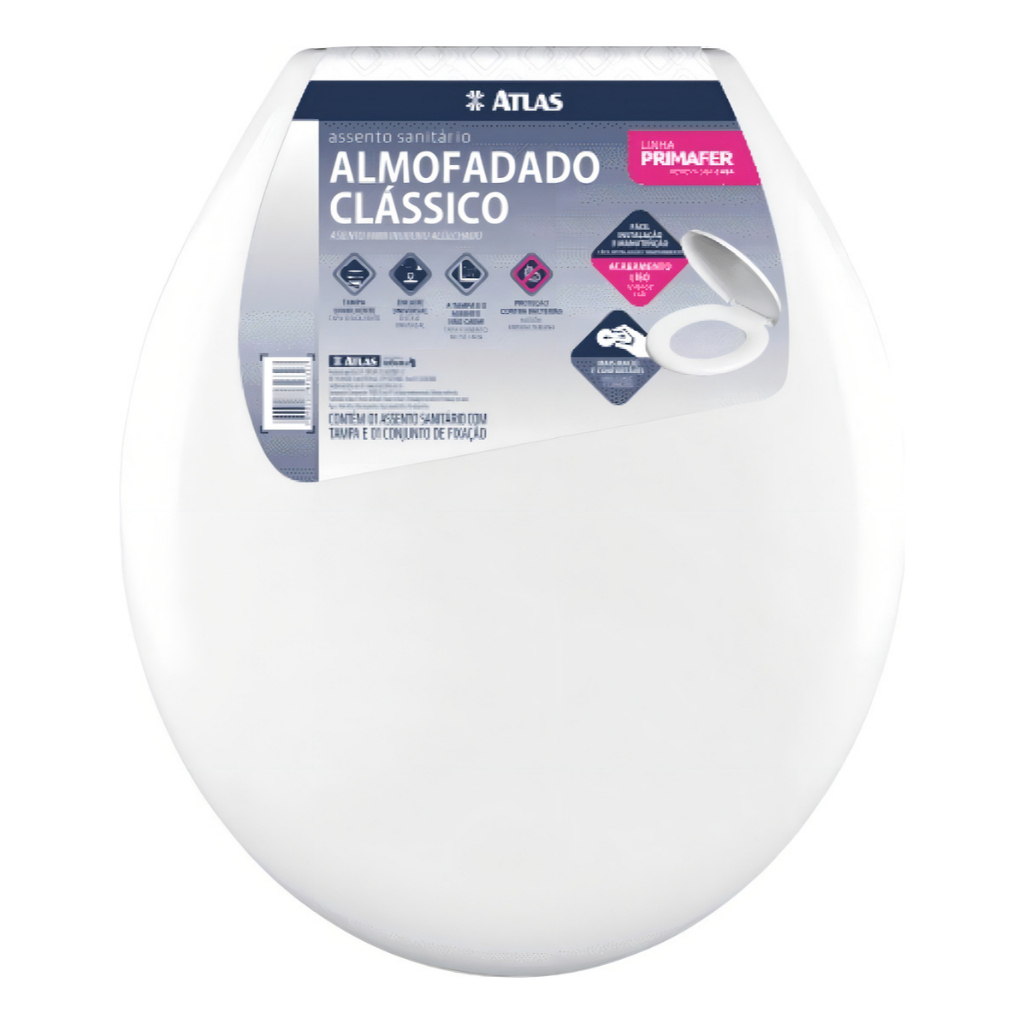 ASSENTO SANITARIO ALMOFADADO OVAL UNIVERSAL BRANCO ATLAS - Corre Que Ta ...
