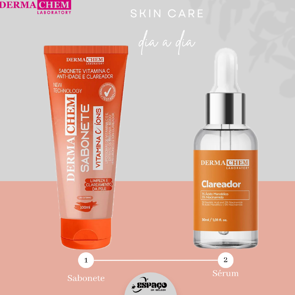 Derma Booster & Derma Serum セット2セット Kit Skincare Vitamina C Clareador e Anti-idade - Dermachem