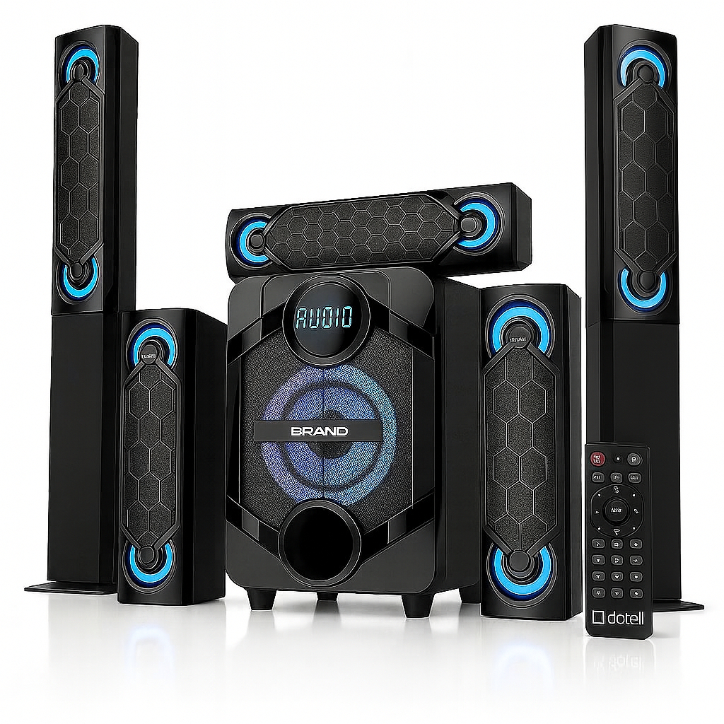 Caixa de Som Home Theater 5.1 Bluetooth/usb/sd/fm/tela Led/AUX/Controle