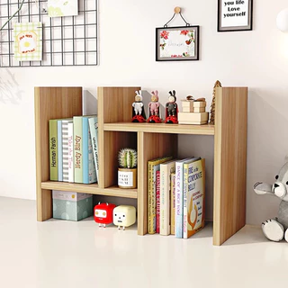 Mini estante de mesa multifuncional de madeira para livros, escritório, mesa de estudo, prateleira de armazenamento