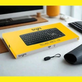 Teclado para PC e Notebook Bright USB com Fio ABNT2
