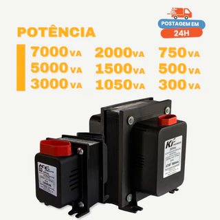Auto Transformador 7000va 3000va 2000va 1500va 1050va 750va 500va 300va Bivolt 110v e 220v KF